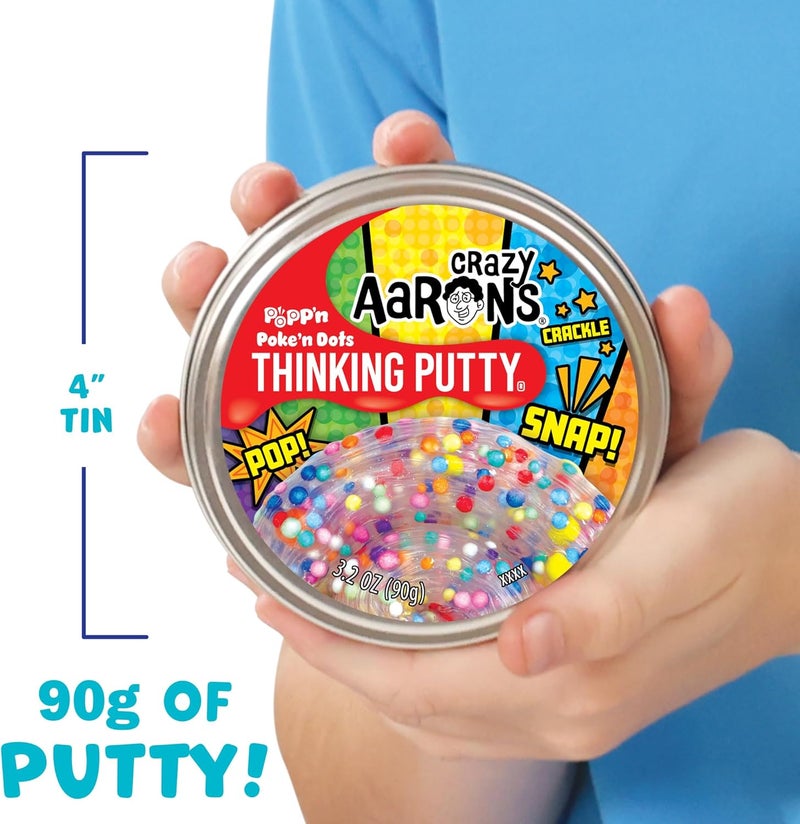 Crazy Aaron's Thinking Putty® - Poke'N Dots Popp’n - Multi-Color Sensory Putty for Kids and Grown ups in a 4" Tin - Creative and Endless Fun, Stress Relief Therapy Toys, Never Dries Out - Made in USA - Image 2